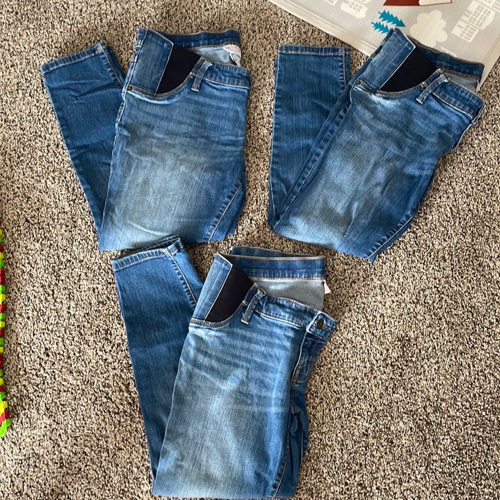 Isabel skinny cropped medium wash Maternity Jeans - 3 pair